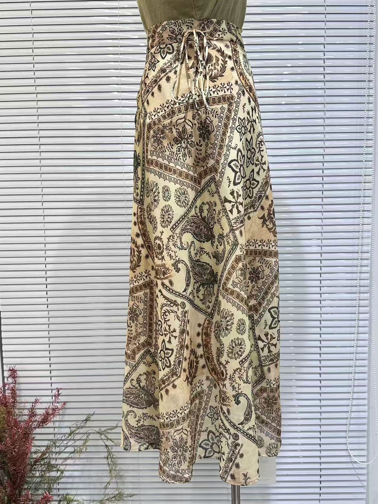 Vacation Boho Printed Halter Skirt