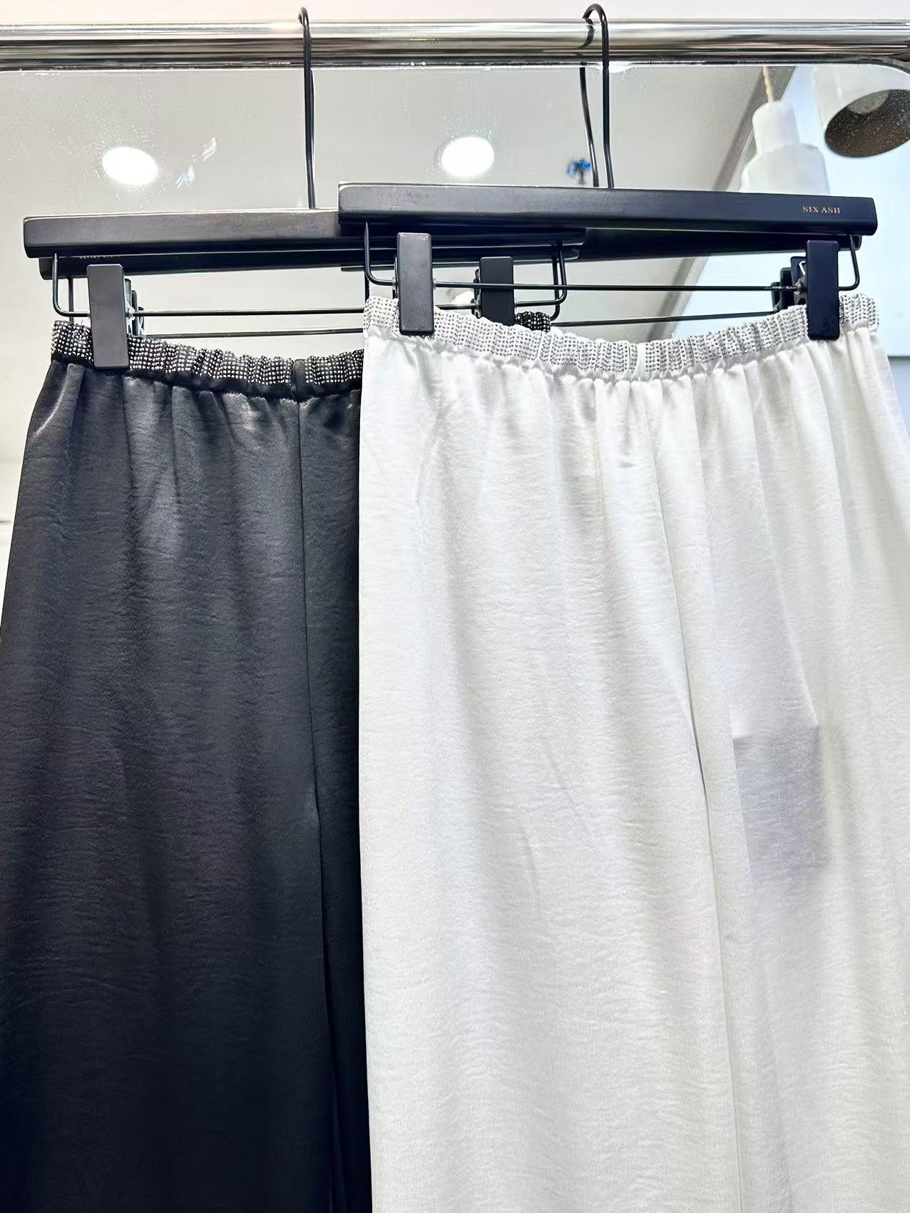 Ice silk wide-leg pants