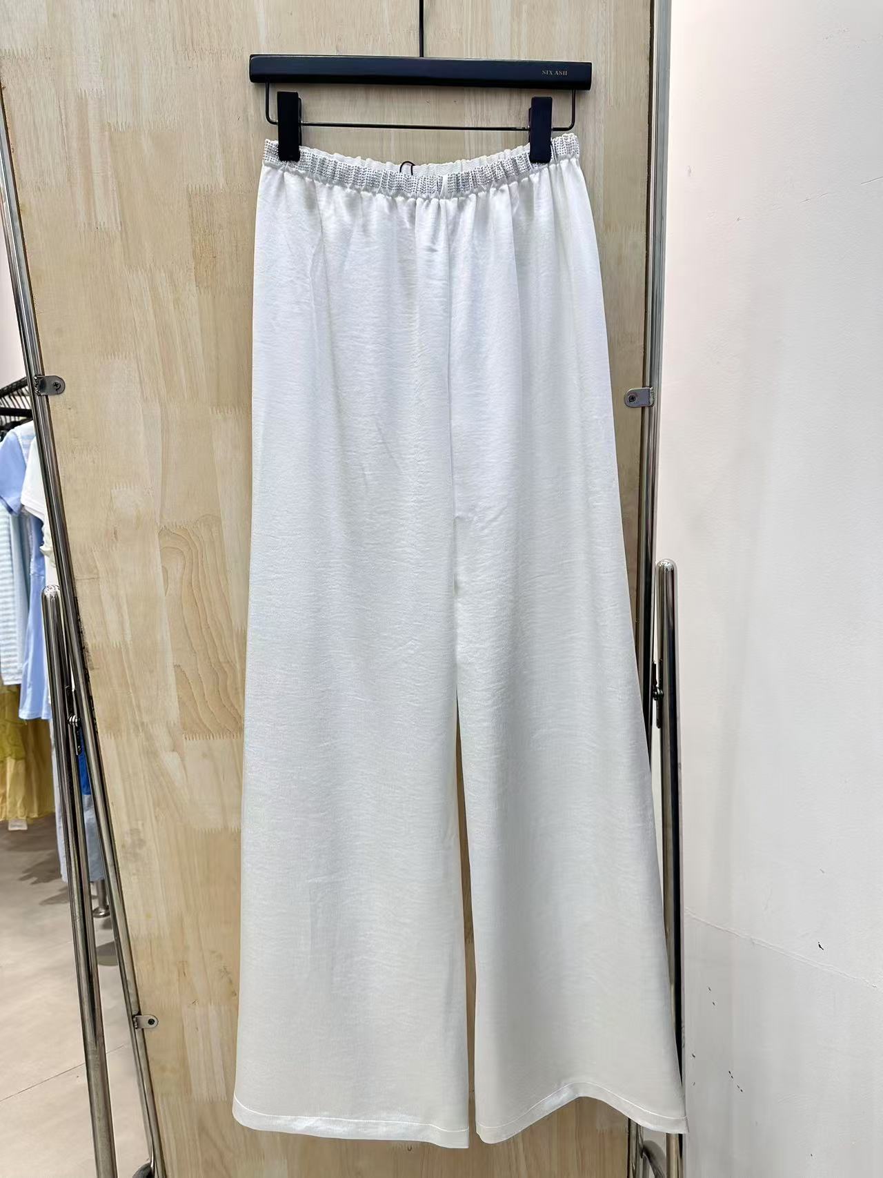 Ice silk wide-leg pants